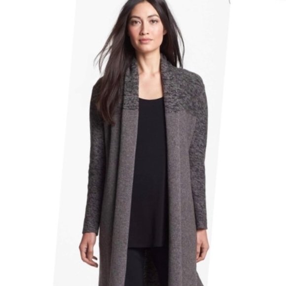 Eileen Fisher Sweaters - Eileen Fisher Yak Wool Blend Colorblock Long Cardigan Size Small LIKE NEW